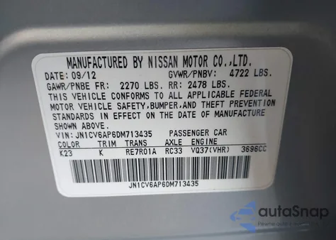 2013 Infiniti G37 Journey from USA, damaged, VIN JN1CV6AP6DM713435